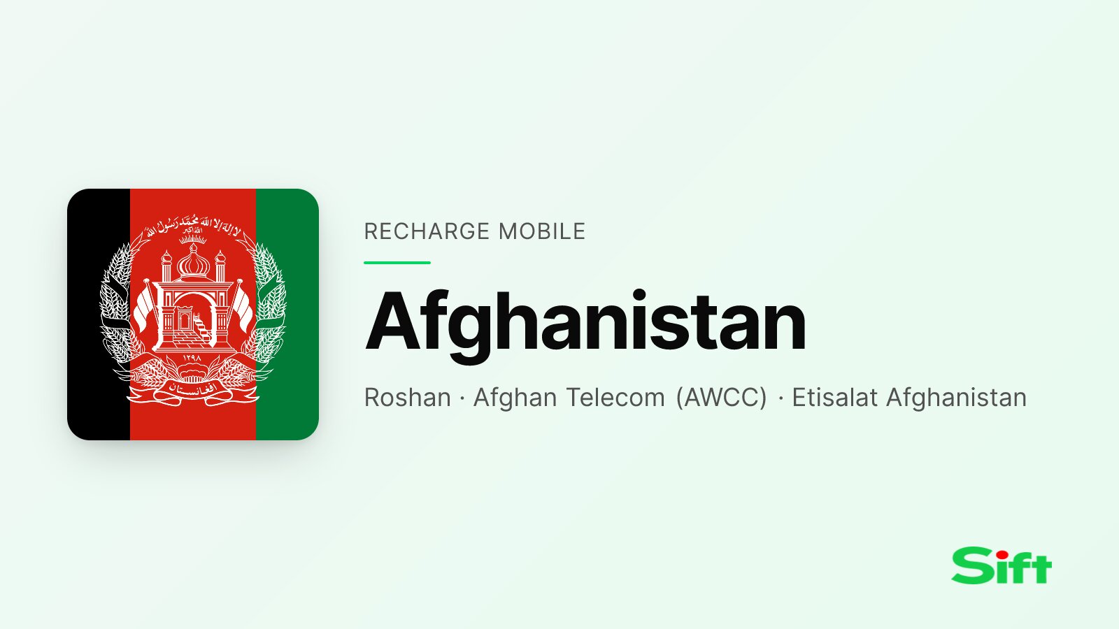 Recharger en Afghanistan depuis la France — Roshan, Afghan Telecom (AWCC), Etisalat Afghanistan