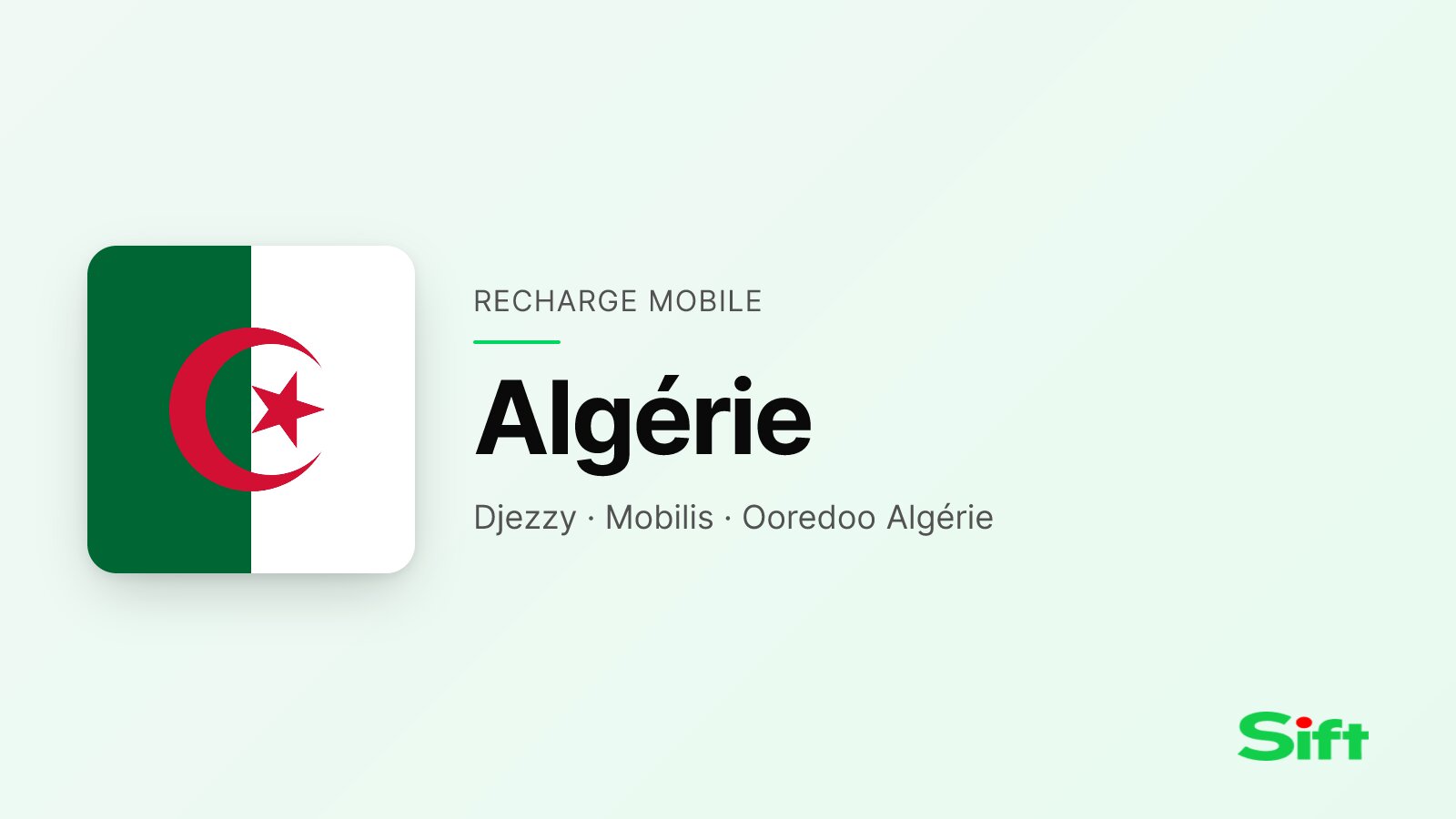 Recharger en Algérie depuis la France — Djezzy, Mobilis, Ooredoo Algérie