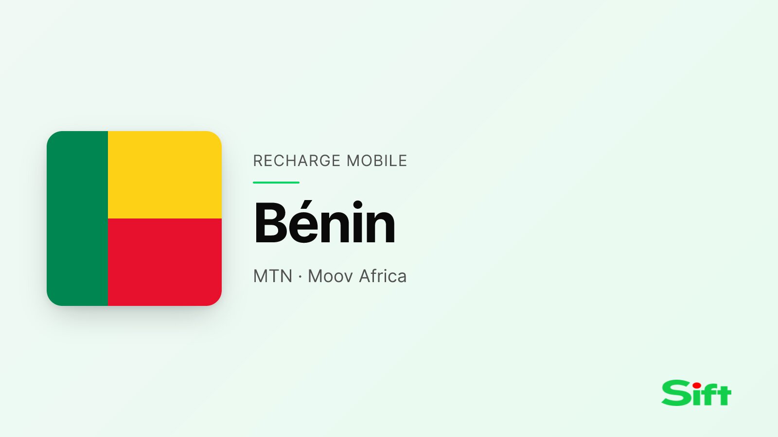 Recharger au Bénin depuis la France — MTN Bénin, Moov Africa Bénin