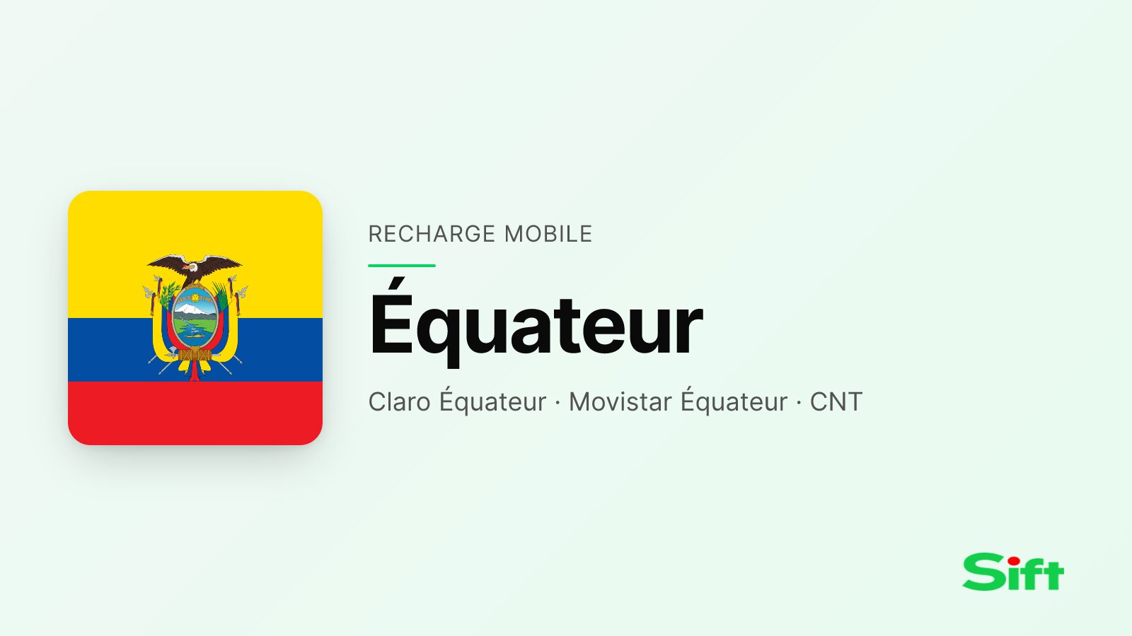 Recharger en Équateur depuis la France — Claro Équateur, Movistar Équateur, CNT