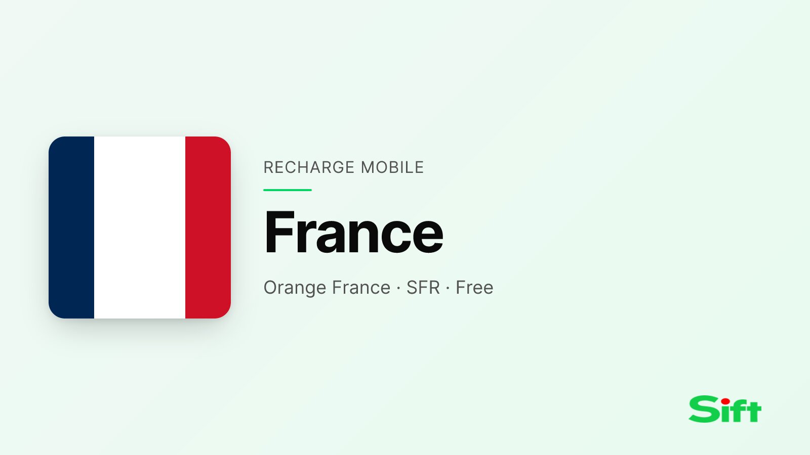 Recharger en France depuis la France — Orange France, SFR, Free