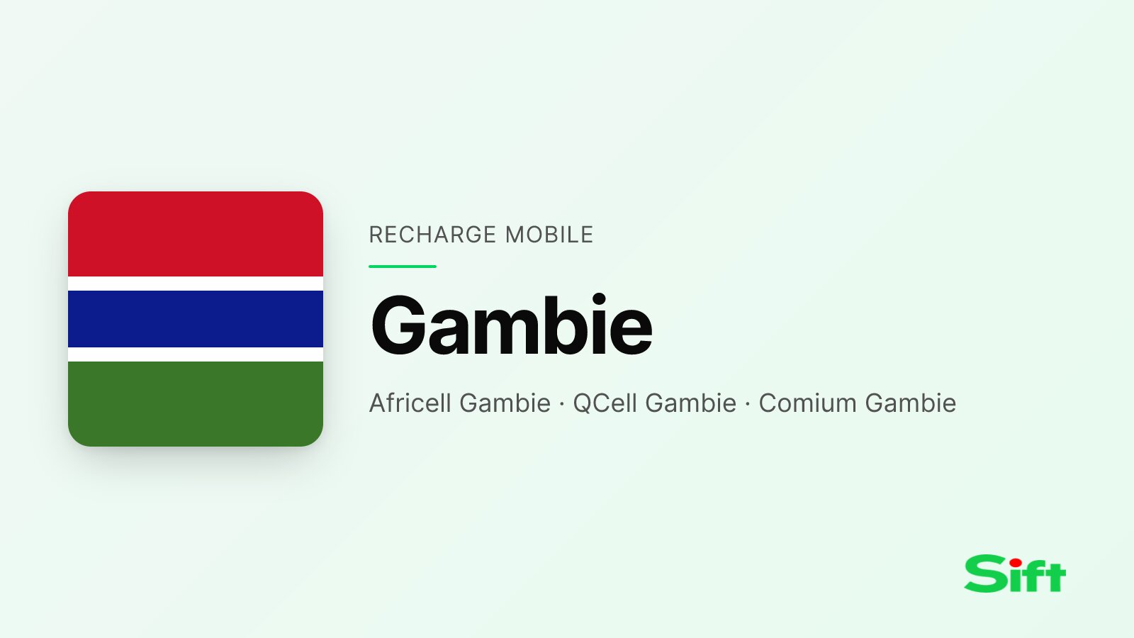 Recharger en Gambie depuis la France — Africell Gambie, QCell Gambie, Comium Gambie