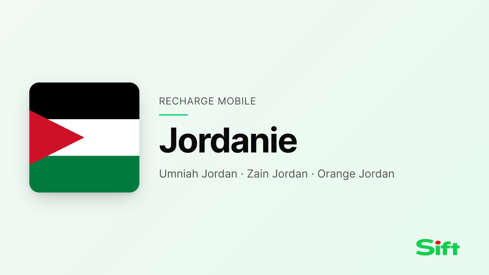 Recharger en Jordanie depuis la France — Umniah Jordan, Zain Jordan, Orange Jordan