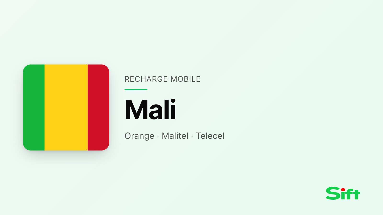 Recharger au Mali depuis la France — Orange Mali, Malitel, Telecel Mali