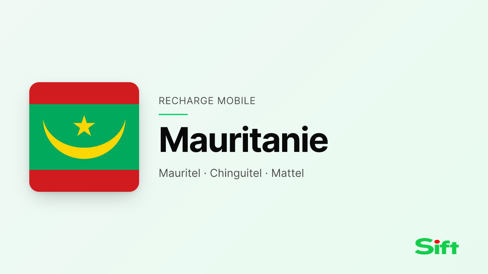 Recharger en Mauritanie depuis la France — Mauritel, Chinguitel, Mattel