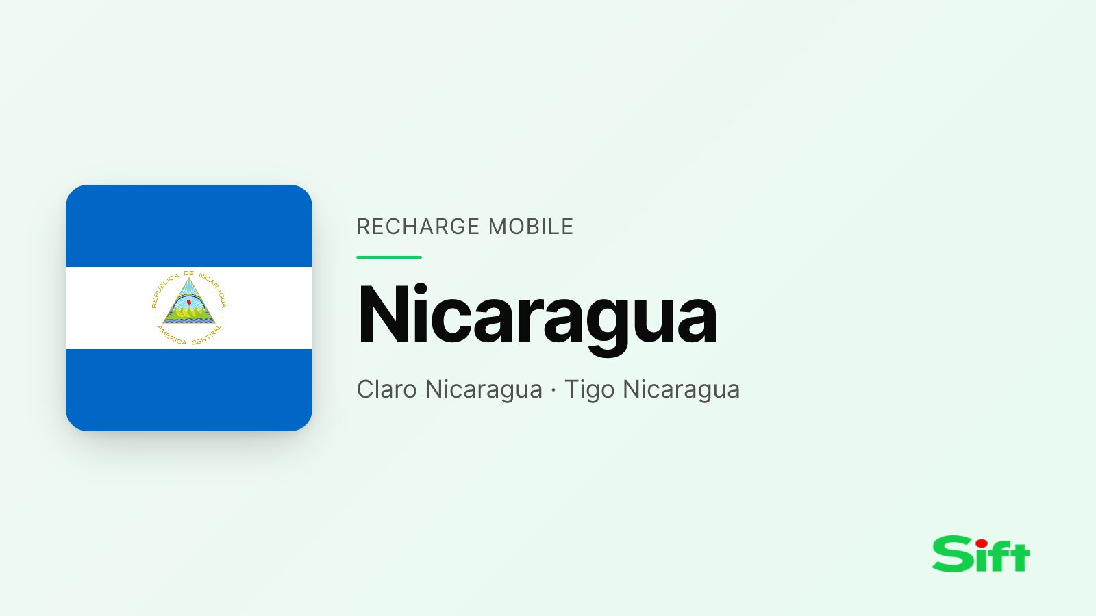 Recharger en Nicaragua depuis la France — Claro Nicaragua, Tigo Nicaragua
