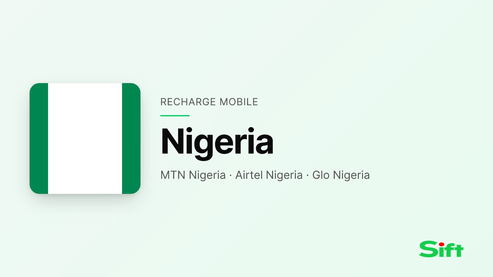 Recharger au Nigeria depuis la France — MTN Nigeria, Airtel Nigeria, Glo Nigeria