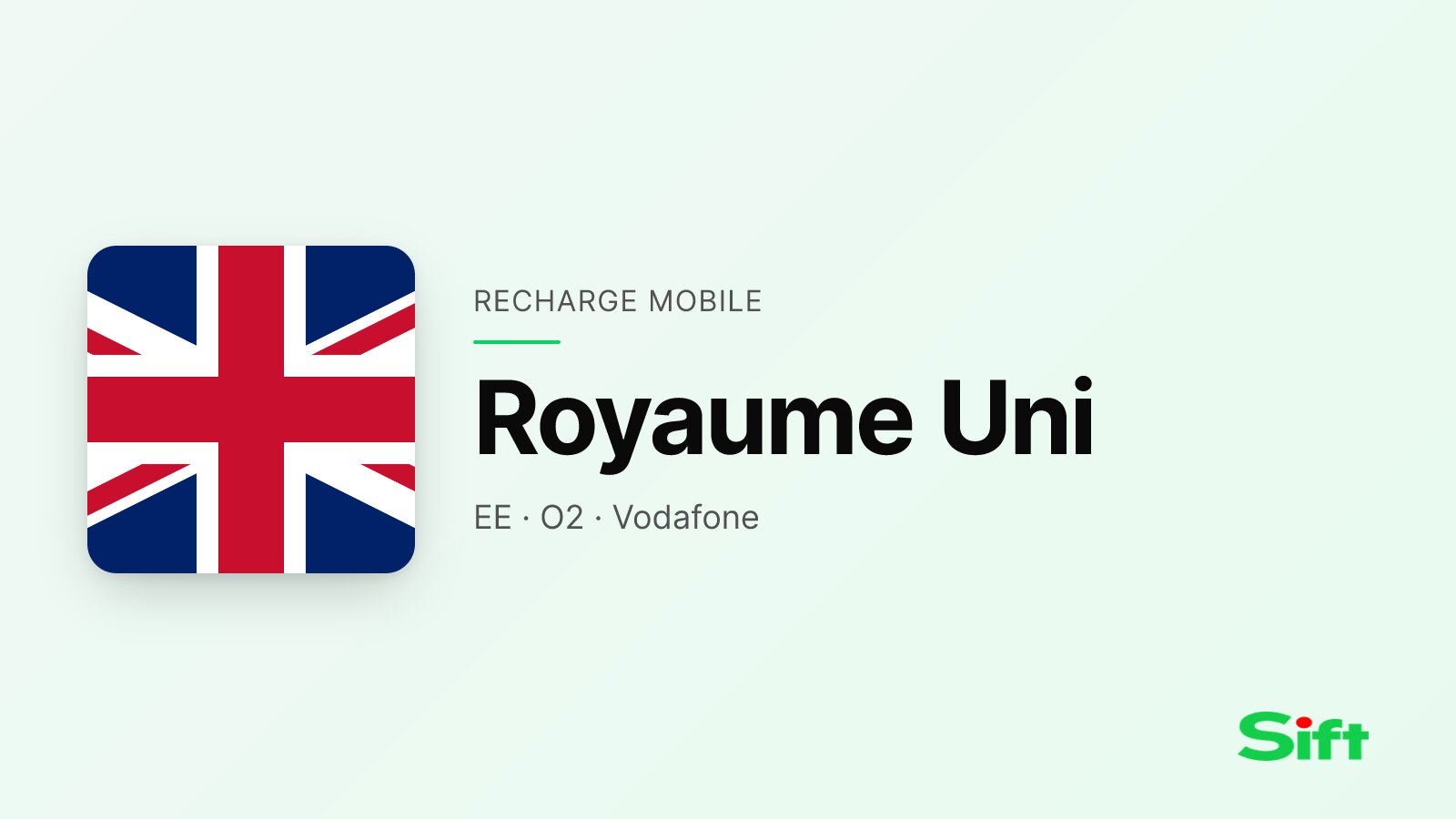 Recharger au Royaume Uni depuis la France — EE, O2, Vodafone