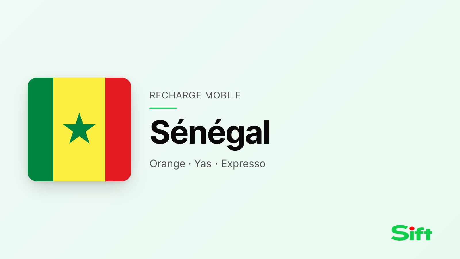 Recharger au Sénégal depuis la France — Orange Sénégal, Yas Sénégal, Expresso Sénégal