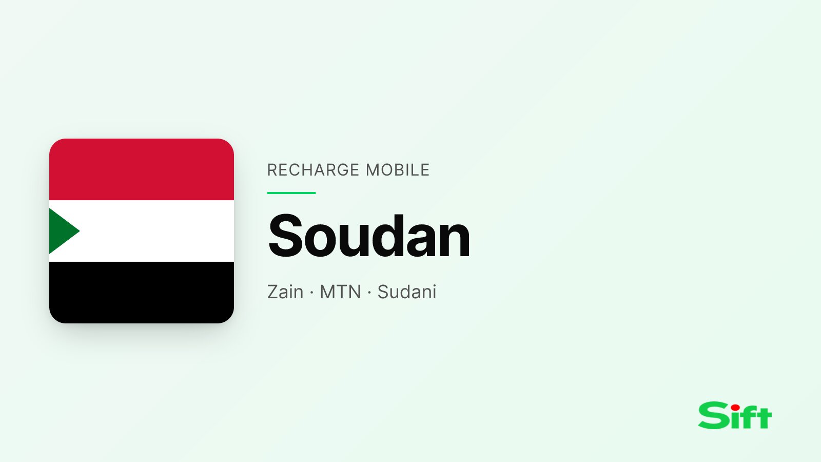 Recharger en Soudan depuis la France — Zain, MTN, Sudani