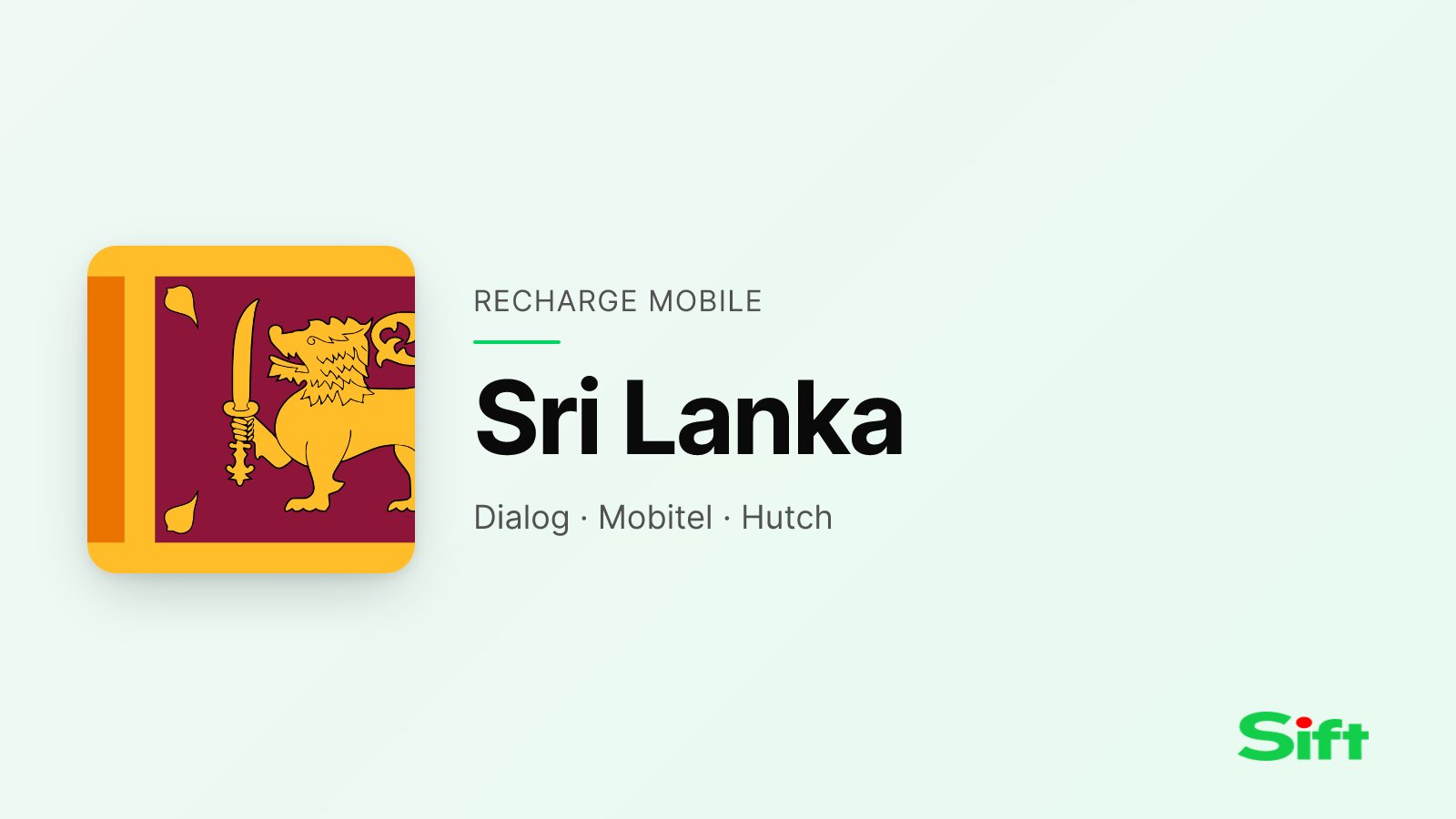Recharger au Sri Lanka depuis la France — Dialog, Mobitel, Hutch