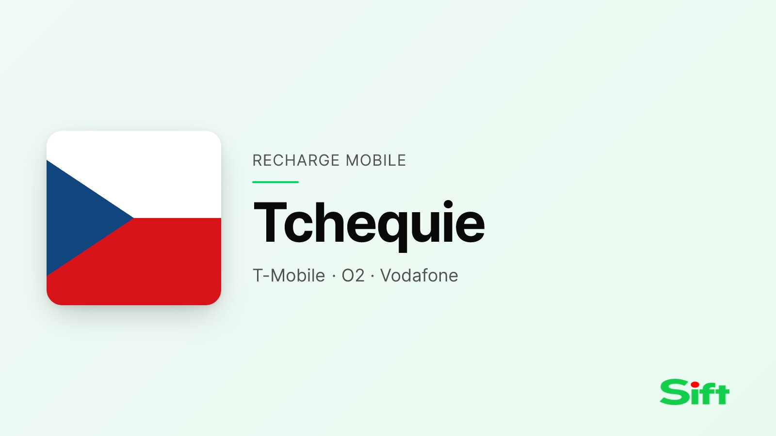 Recharger en Tchequie depuis la France — T-Mobile, O2, Vodafone